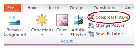 how to compress powerpoint file size for email