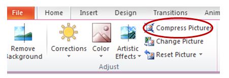 how to reduce a file size in powerpoint