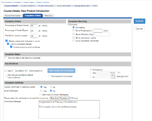 virtual training course creation criteria