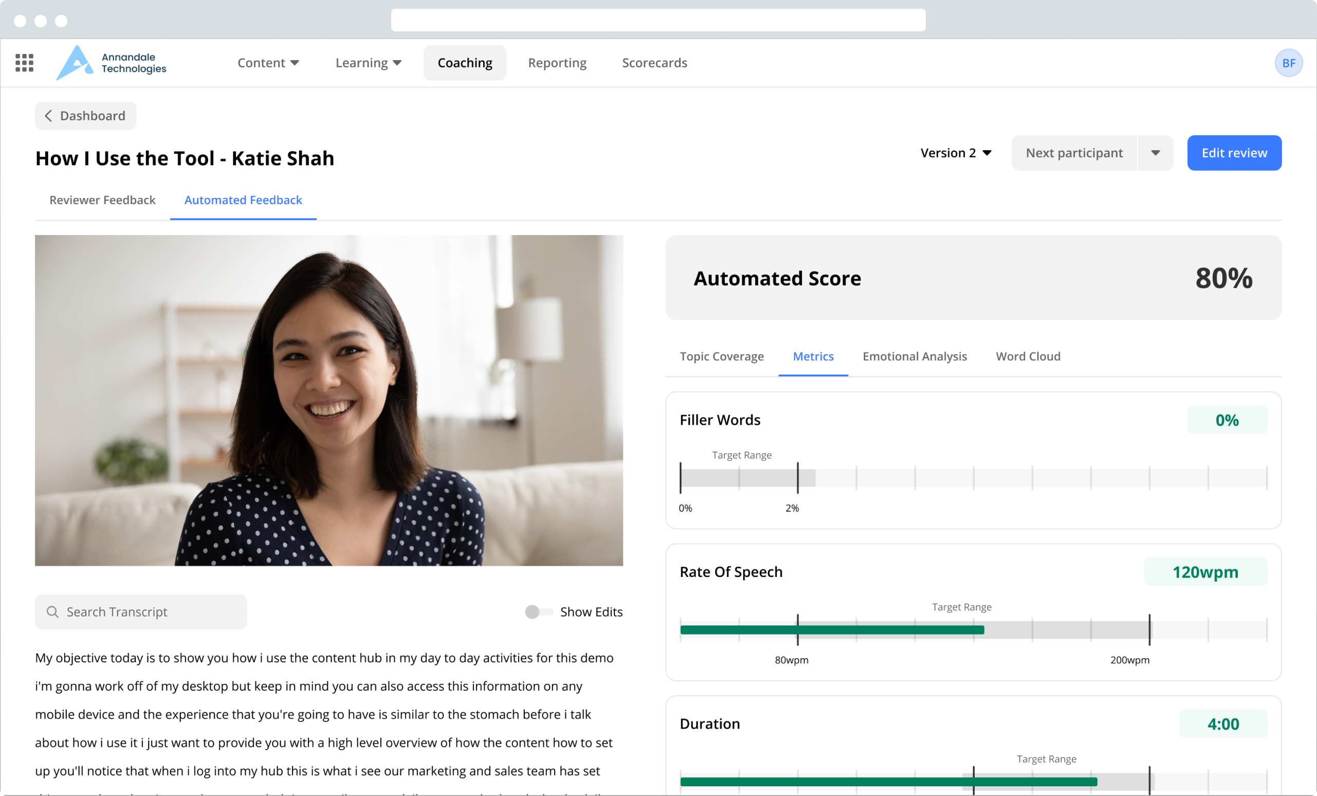 Automated Feedback product shot