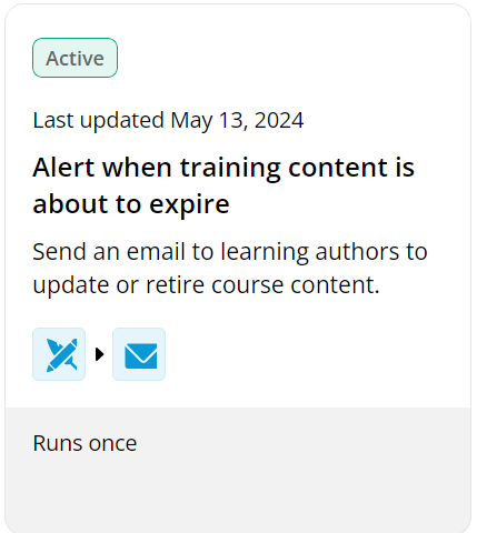 alert when training content is about to expire